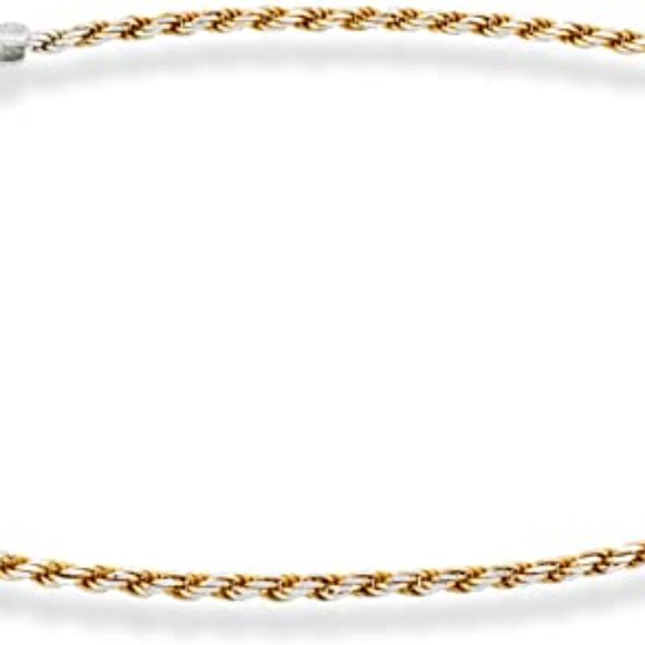 Silver Solid 1.5mm Diamond-Cut Braided Rope Chain Ankle Bracelet 10 Inches - Picture 5 of 5